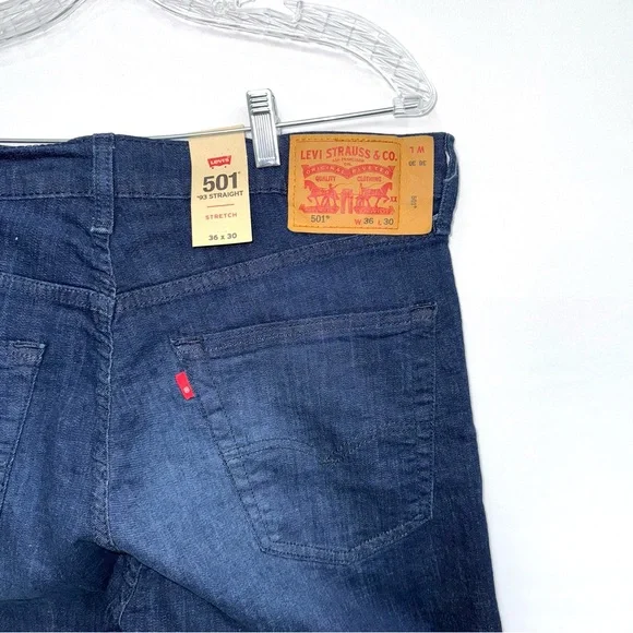 LEVIS 501® BUTTON FLY '93 STRAIGHT FIT MEN'S JEANS 36X30 NEW WITH TAG $98 Retail